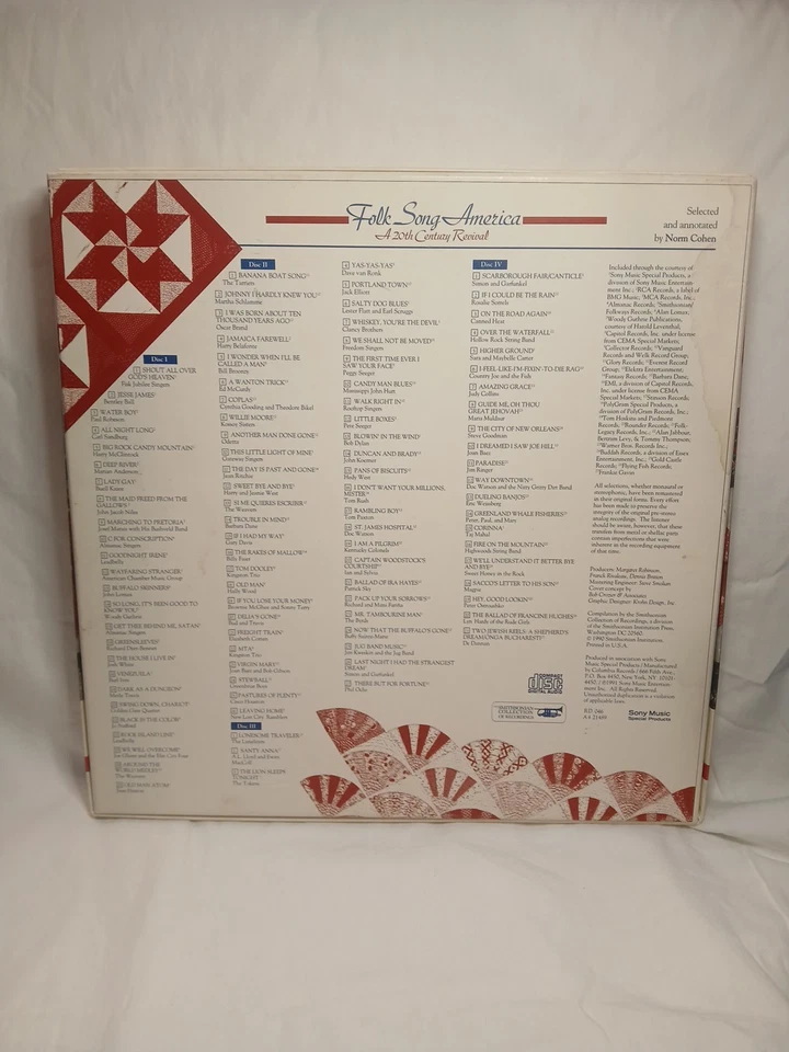 Folk Song America A 20th Century Revival 4CD Box Smithsonian 106 Pg Booklet 1990 - Image 3 of 4