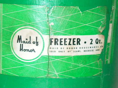 Glacière Vintage Sears Roebuck – Manivelle – 2QT – Maid Of Honor