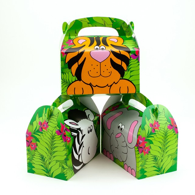 24 Zoo Animal Treat Boxes Party Favors Supplies Safari Theme Birthday
