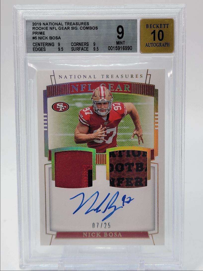 Nick Bosa Panini National Treasures Rookie NFL Gear Signature Combos #RSCNB Prime