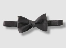Michelsons London Men's Black Solid Adjustable Silk Formal Self-tied Bow Tie
