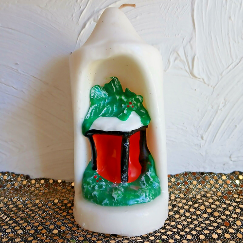 Vintage Wax Voltive Christmas Candle / Lantern Figure 6.5" eBay