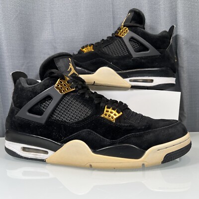 NIKE AIR JORDAN IV ROYALTY BLACK METALLIC GOLD