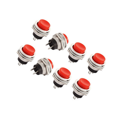 10pcs DS-212 16mm 3A 125V Switch Push Round Button No Lock Reset Red CA