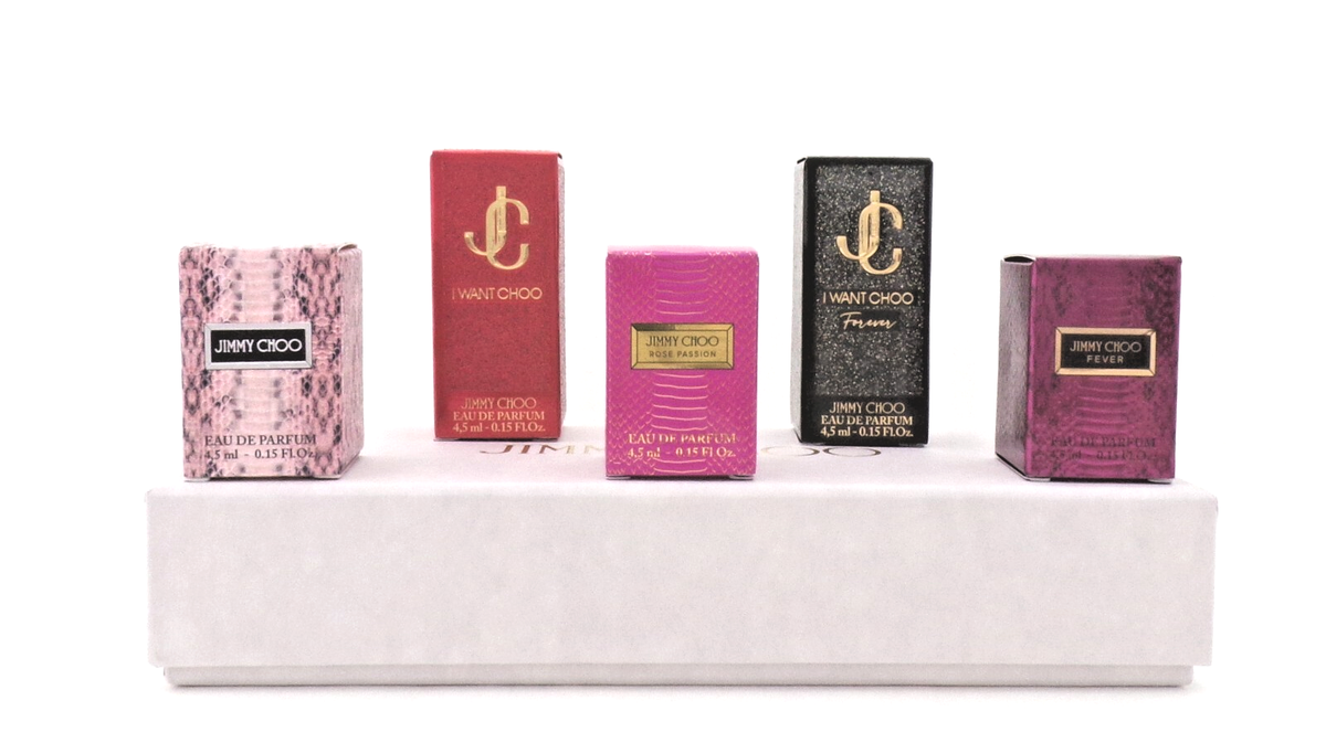 Jimmy Choo 5 Pieces MINI Gift Set for Women: 5 x 0.15 oz