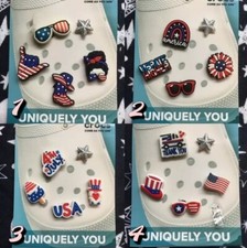 Crocs Handmade jibbitz 5pc 4th of July USA merica glitter star shoe charms 11