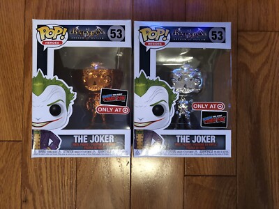 Batman Arkham Asylum Joker Chrome Orange And Silver NYCC Sticker 2019 Funko Pop