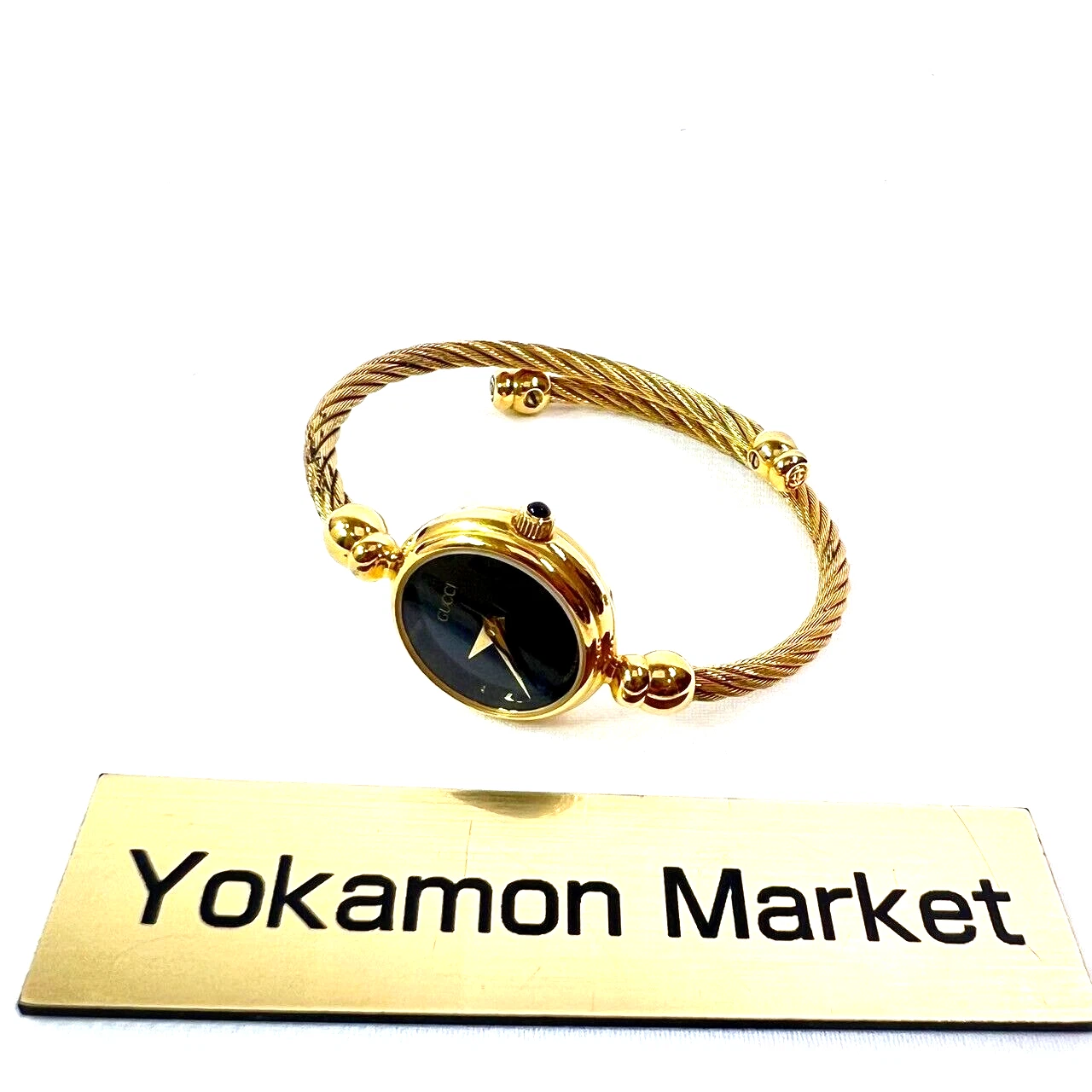 Montre Gucci 2700.2.l Bracelet Quartz Femme Cadran Noir Or Du Japon Très Bon