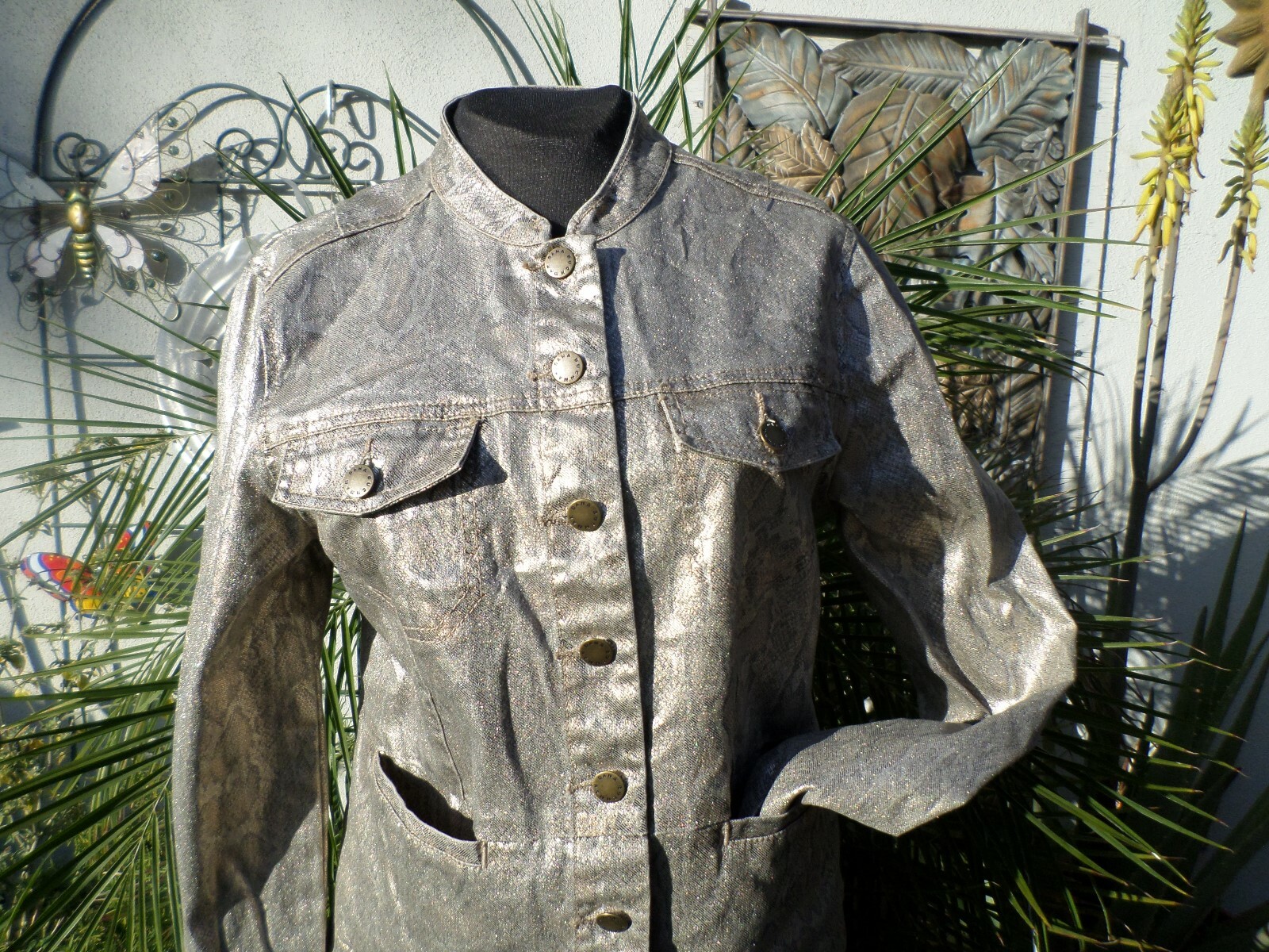 DANA BUCHMAN GOLD METALLIC PYTHON SNAKE DESIGN JA… - image 3