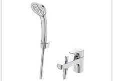 Image of Ideal Standard Cerabase Deck-Mounted Single Lever Bath Mixer & Shower Set Chrome