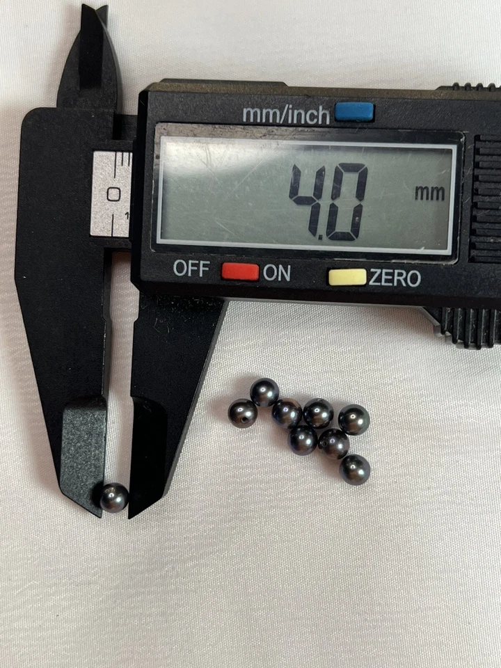 珍珠天然贝壳圆形半钻黑色珍珠 4 毫米 9 件 DIY 珠宝制作 — 第 3/3 张图片