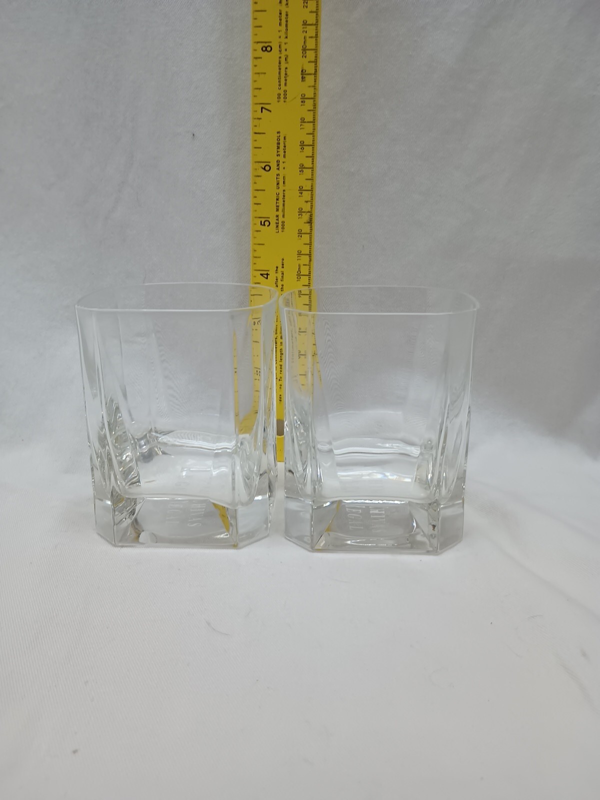 Set of 2 CHIVAS REGAL Scotch Whiskey Square Rocks Glasses