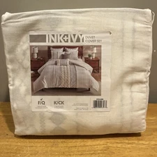 INK+IVY Imani 100% Cotton Duvet Mid Century Modern Design Stripes Geometric F/Q