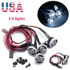 Rc Car Crawler Roof 2/4 Led Lights Round For 1:10 Axial Scx10 D90 Trx-4