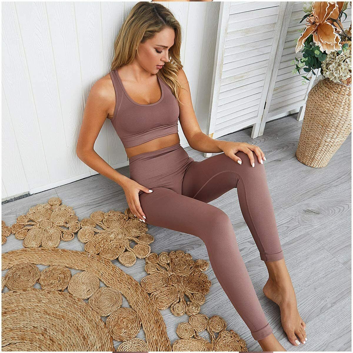 bbmee Yoga Outfits for Women 2 Piece Set,Workout High Waist Athletic  Seamless Le | eBay