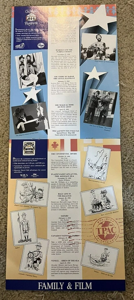 Folleto de ventas de la temporada 1991-92 TPAC Tennessee Performace Arts Center Foto 3 de 4