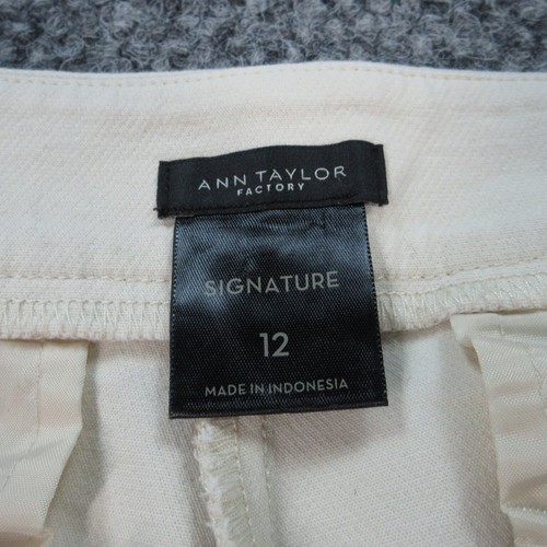 Ann Taylor Pants Womens 12 Beige Off White Signature Straight Chino 34x25* - Picture 14 of 21