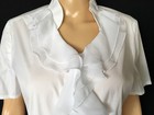 Basler 36 Bluse Weiß Kurzarm Volants Wie Neu Strech