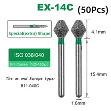 107 Types Dental Diamond Burs Dentistry Drills Green Coarse Grit For High Speed