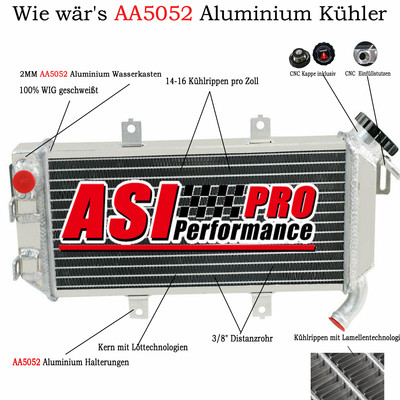2 Reihe Aluminium Kühler Für Kawasaki Ninja 650R ER-6F 650 EX650 06-2008 2006