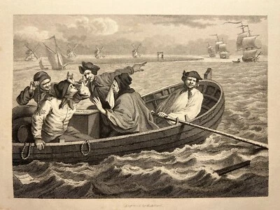 INDUSTRY AND IDLENES CARICATU 1833 WILLIAM HOGARTH ANTIK STAHLSTICH ENGRAVING 51 - Bild 1 von 4
