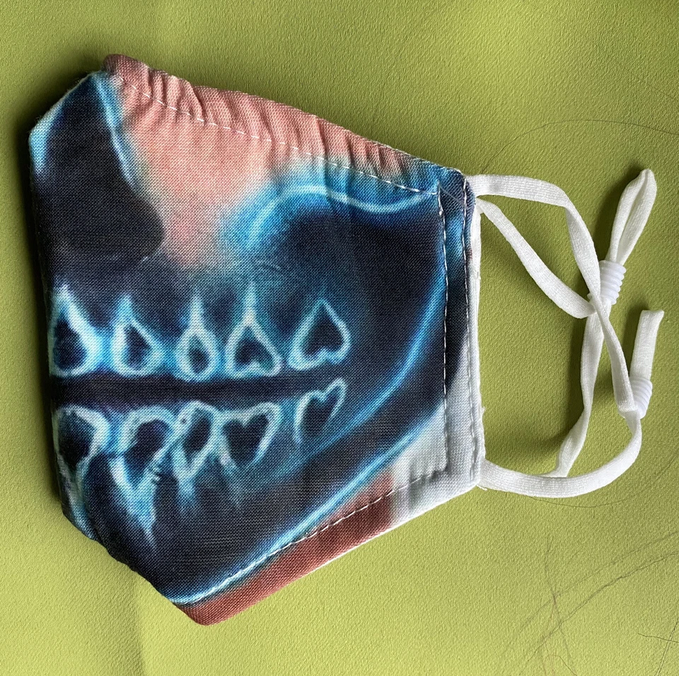 Colorful EDM X Ray Skull Anime Creepy Smile Design Face Cover Mask w. 2 Filters - Image 3 of 4