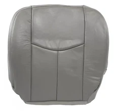 Driver Side Bottom LEATHER Seat Cover Gray 03-07 Compatible with Chevy Silverado