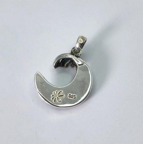 Marahlago Crescent Wave Pendant – Larimar & Sterling Silver - Ships Fast! - Picture 4 of 5