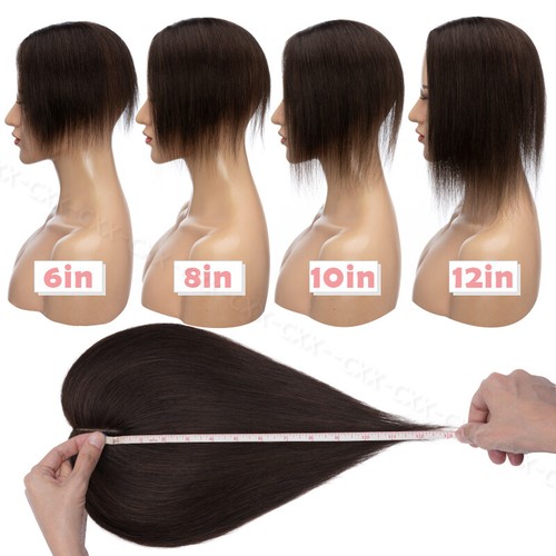 Breathable Full Lace Topper Piece Clip In 100% Remy Real Human Hair Women Toupee - Picture 14 of 24