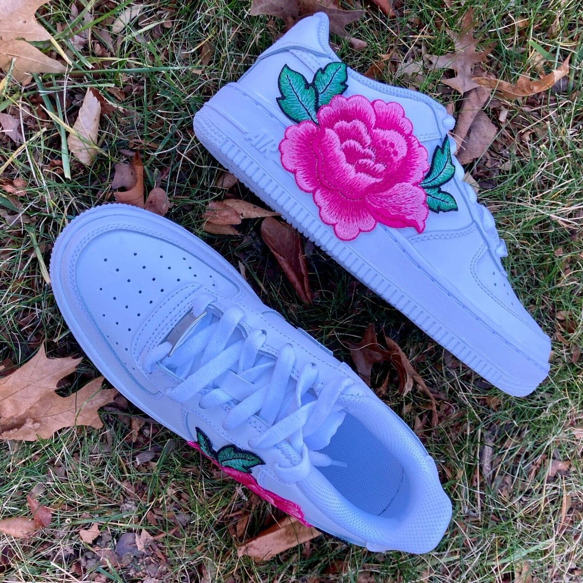 nike air force 1 low with rose floral embroidered