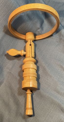 Vintage Wooden Embroidery Hoop With Table Clamp Good Condition 7 inches