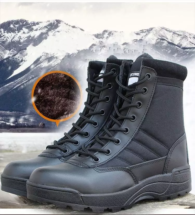Lined top combat boots