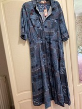 WHITE STUFF LADIES SIZE 22 NORA TENCIL SHIRT DRESS �75 NEW WITH TAGS BLUE MIDI.