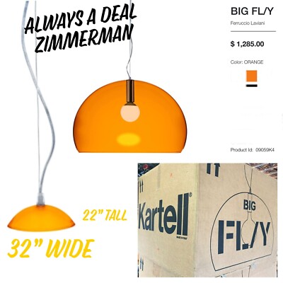 Kartell BIG FL/Y FLY Ferruccio Laviani Suspension Lucite Lamp Lg