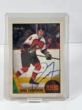 SIGNED 1987-88 O-Pee-Chee - #182 Doug Crossman AUTOGRAPH AUTO