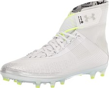 Under Armour Men's Highlight Mc Football Shoe, White-Silver  Black-Black