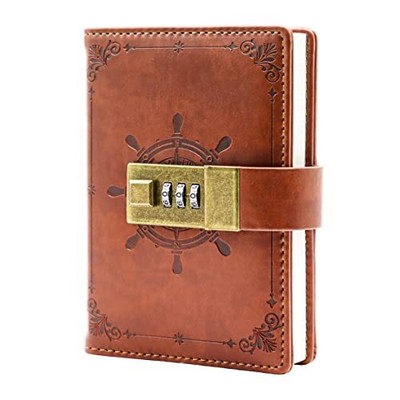A7 Password Book with Lock, Password Keeper Book Hardcover, Internet Address 