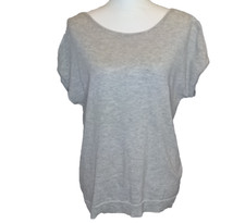NWT Loft womens small Sweater Lightweight gray white striped twist back Cotton