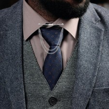 Fermacravatte Uomo - 2 Pezzi In Rame - Design Sottile E Classico - Foto 9