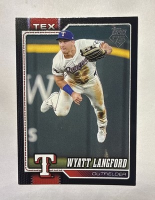 2026 Topps Series 2 - Wyatt Langford Black Border /75 - Texas Rangers #383