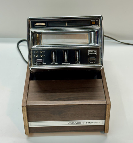 Craig Pioneer 8 Eight Track 3124 & Player Home Adapter 9718 Works As Is 70’s - Picture 5 of 14