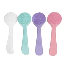 4 Pcs Silicone Facial Cleansing Brush, Manual Face Scrubber with Colorful 