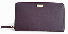 Kate Spade New York NWT Laurel Way Neda Leather Wallet Deep Plum NEW