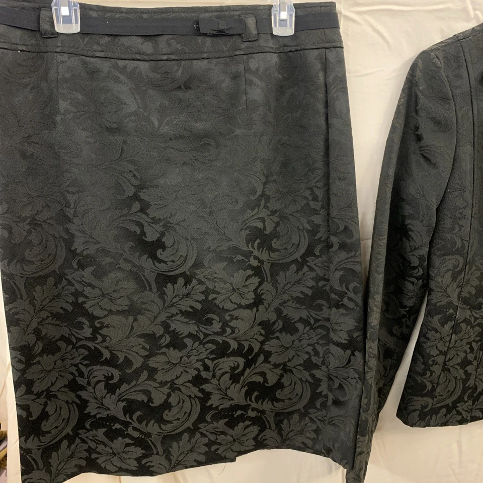 Blazer y falda brocado floral negro Axcess by Liz Claiborne vintage para mujer Foto 4 de 4