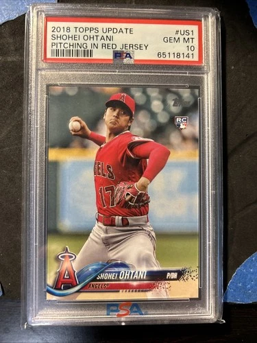 2018 Topps Update Shohei Ohtani Rookie #US1 - Pitching Red Jersey - PSA 10 🔥🔥