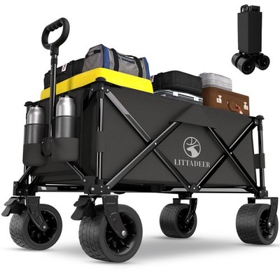 Folding Beach Wagons Carts Foldable, 330LBS Weight Capacity