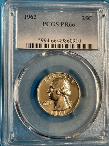 1962 25c SILVER Washington Quarter PCGS PR66