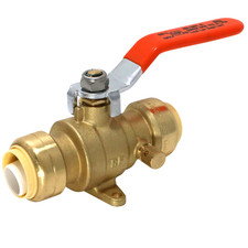 1 To 10 Pack XFITTING 3/4" Push Fit Ball Valve W. Drain And Drop Ear, Lead Free