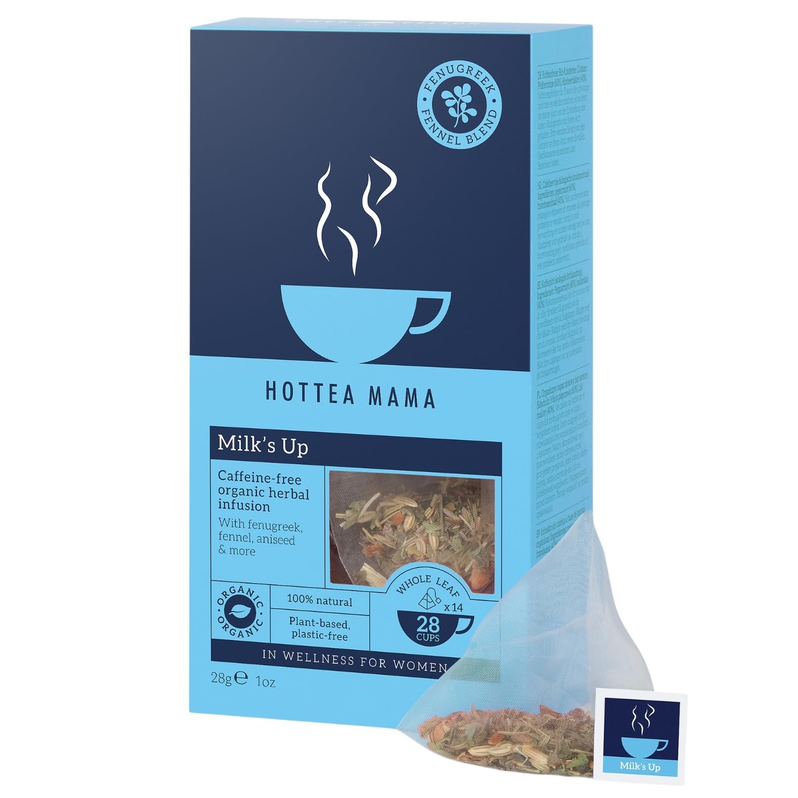 HOTTEA MAMA Milk’s Up Breastfeeding & Lactation Support Tea Organic Fenugreek &