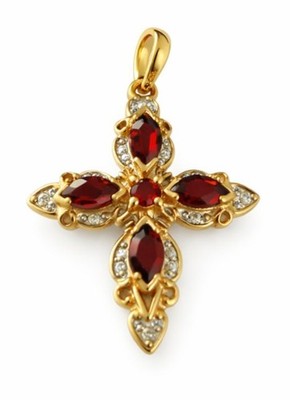 Vintage 14K bicolor Gold sechs Granate im Marquiseschliff und kleine Diamant-Akzente